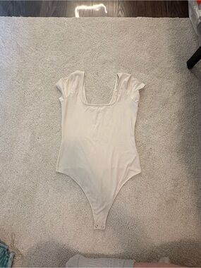 American Eagle Outfitters Cream Square Neck Bodysuit